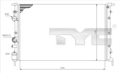 Радиатор, охлаждение двигателя TYC купить