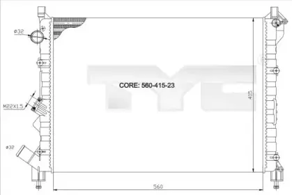 Радиатор, охлаждение двигателя TYC купить
