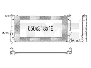 Радиатор, охлаждение двигателя TYC купить