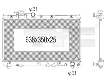 Радиатор, охлаждение двигателя TYC купить