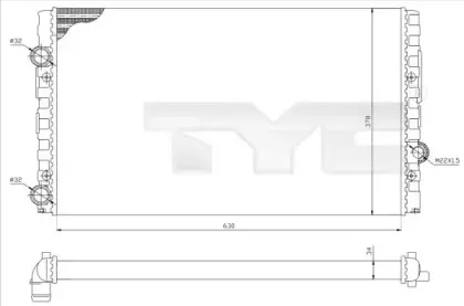 Радиатор, охлаждение двигателя TYC купить