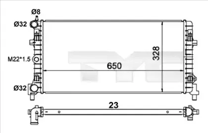 Радиатор, охлаждение двигателя TYC купить
