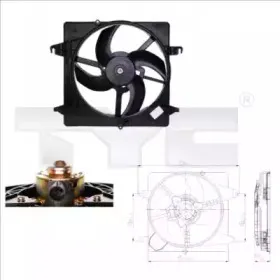 Вентилятор, охлаждение двигателя TYC купить