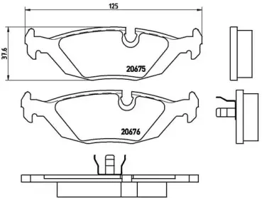 Комплект тормозных колодок, дисковый тормоз BREMBO купить