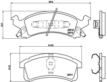Комплект тормозных колодок, дисковый тормоз BREMBO купить