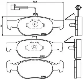 Комплект тормозных колодок, дисковый тормоз BREMBO купить