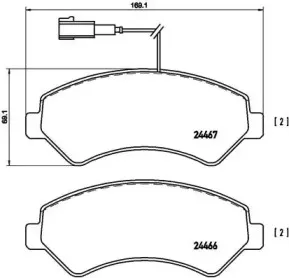 Комплект тормозных колодок, дисковый тормоз BREMBO купить