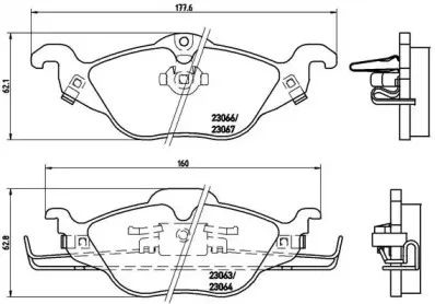 Комплект тормозных колодок, дисковый тормоз BREMBO купить