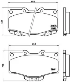 Комплект тормозных колодок, дисковый тормоз BREMBO купить
