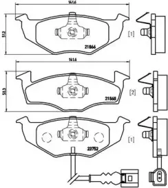 Комплект тормозных колодок, дисковый тормоз BREMBO купить