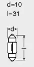 6438-UNV OSRAM ЛАМПА 12V 10W SV8.5-8 FS STANDARD (31 мм) OSRAM купить