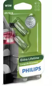 12961LLECOB2 (PHILIPS) W5W LongLife EcoVision 12V 5W W2,1X9,5d PHILIPS купить