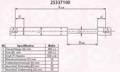 Газовая пружина, крышка багажник KLOKKERHOLM купить