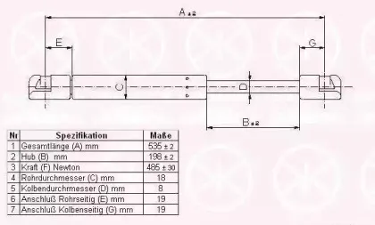 Газовая пружина, крышка багажник KLOKKERHOLM купить