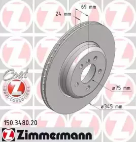 Диск тормозной Coat Z ZIMMERMANN купить
