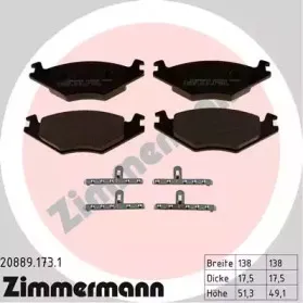Комплект тормозных колодок, дисковый тормоз ZIMMERMANN купить