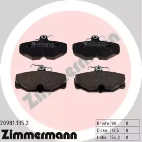 Комплект тормозных колодок, дисковый тормоз ZIMMERMANN купить