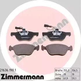 Комплект тормозных колодок, дисковый тормоз ZIMMERMANN купить