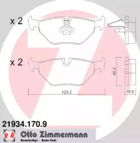 Комплект тормозных колодок, дисковый тормоз ZIMMERMANN купить
