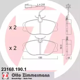 Комплект тормозных колодок, дисковый тормоз ZIMMERMANN купить