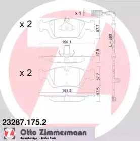 Комплект тормозных колодок, дисковый тормоз ZIMMERMANN купить