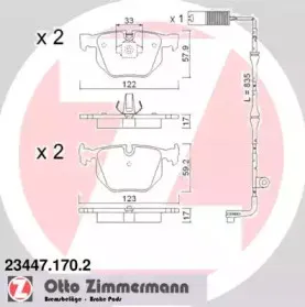 Комплект тормозных колодок, дисковый тормоз ZIMMERMANN купить