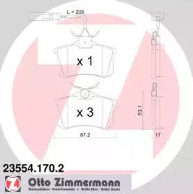 Комплект тормозных колодок, дисковый тормоз ZIMMERMANN купить