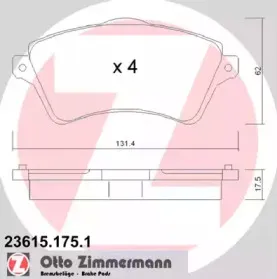 Комплект тормозных колодок, дисковый тормоз ZIMMERMANN купить