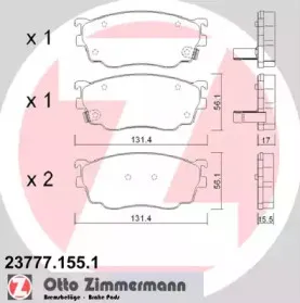 Комплект тормозных колодок, дисковый тормоз ZIMMERMANN купить