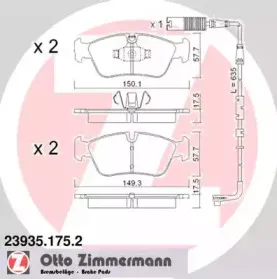Комплект тормозных колодок, дисковый тормоз ZIMMERMANN купить