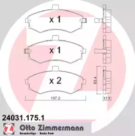 Комплект тормозных колодок, дисковый тормоз ZIMMERMANN купить