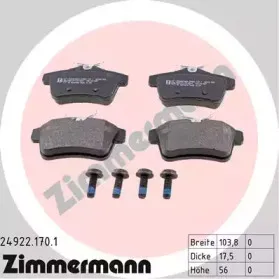Комплект тормозных колодок, дисковый тормоз ZIMMERMANN купить