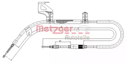 Трос, стояночная тормозная система METZGER купить