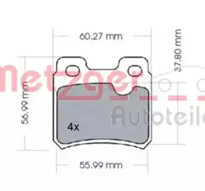 Комплект тормозных колодок, дисковый тормоз METZGER купить