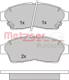 Комплект тормозных колодок, дисковый тормоз METZGER купить