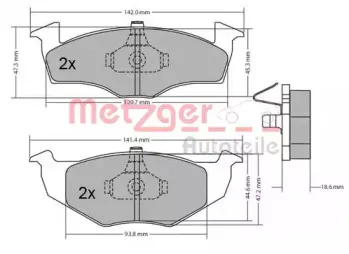 Комплект тормозных колодок, дисковый тормоз METZGER купить