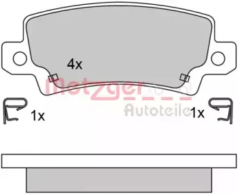 Комплект тормозных колодок, дисковый тормоз METZGER купить