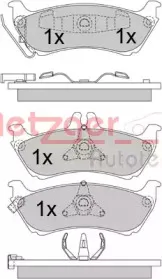 Комплект тормозных колодок, дисковый тормоз METZGER купить