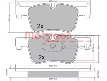 Комплект тормозных колодок, дисковый тормоз METZGER купить