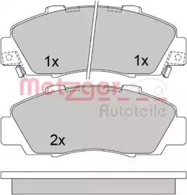 Комплект тормозных колодок, дисковый тормоз METZGER купить