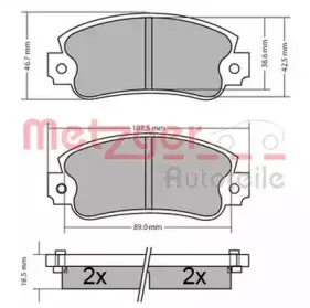Комплект тормозных колодок, дисковый тормоз METZGER купить