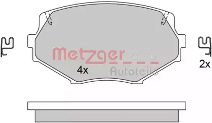 Комплект тормозных колодок, дисковый тормоз METZGER купить