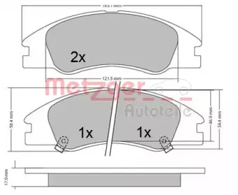 Комплект тормозных колодок, дисковый тормоз METZGER купить