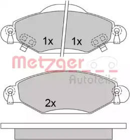 Комплект тормозных колодок, дисковый тормоз METZGER купить