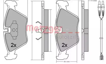 Комплект тормозных колодок, дисковый тормоз METZGER купить