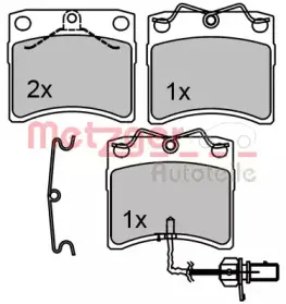 Комплект тормозных колодок, дисковый тормоз METZGER купить