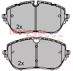 Комплект тормозных колодок, дисковый тормоз METZGER купить